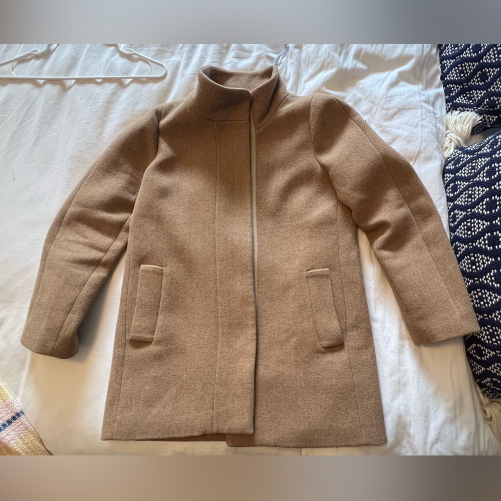 J. Crew Mercantile Tan Cropped Pea Coat